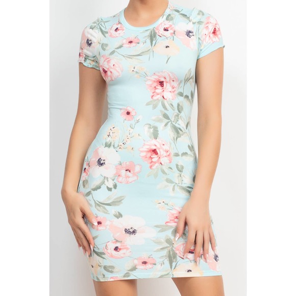 💥Floral Print Summer T-Shirt Dress - Picture 2 of 11